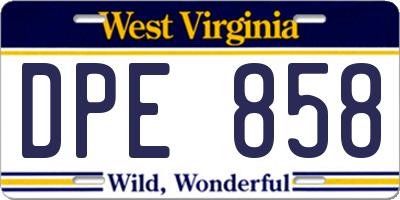 WV license plate DPE858