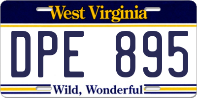 WV license plate DPE895