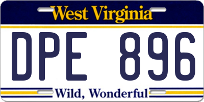WV license plate DPE896