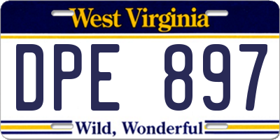 WV license plate DPE897