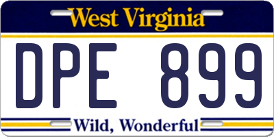 WV license plate DPE899