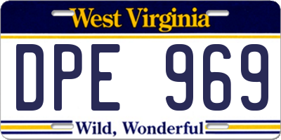 WV license plate DPE969