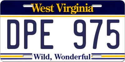 WV license plate DPE975