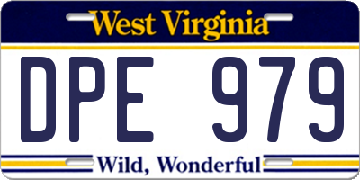 WV license plate DPE979
