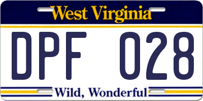 WV license plate DPF028