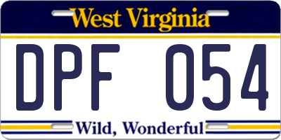 WV license plate DPF054