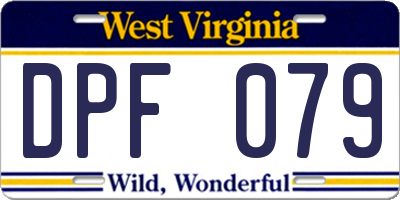 WV license plate DPF079
