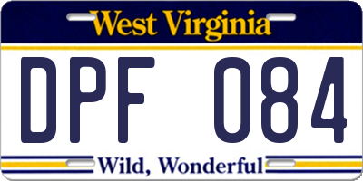 WV license plate DPF084