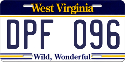 WV license plate DPF096