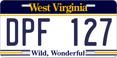 WV license plate DPF127