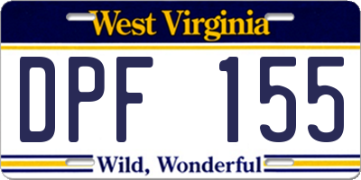 WV license plate DPF155