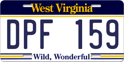 WV license plate DPF159