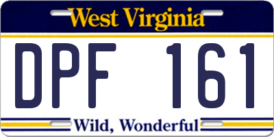 WV license plate DPF161