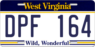 WV license plate DPF164