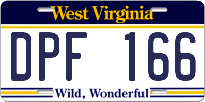 WV license plate DPF166