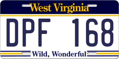 WV license plate DPF168