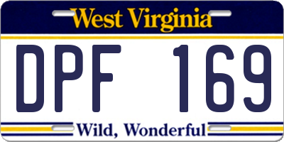WV license plate DPF169