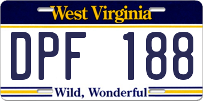 WV license plate DPF188