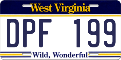 WV license plate DPF199