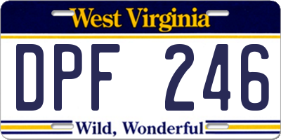 WV license plate DPF246
