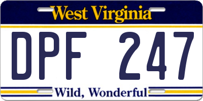 WV license plate DPF247