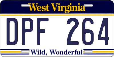 WV license plate DPF264