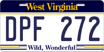WV license plate DPF272