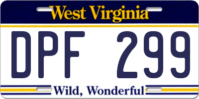 WV license plate DPF299