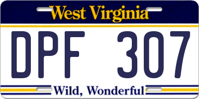 WV license plate DPF307