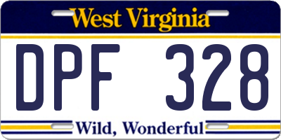 WV license plate DPF328