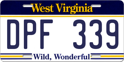 WV license plate DPF339