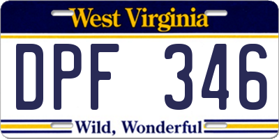 WV license plate DPF346
