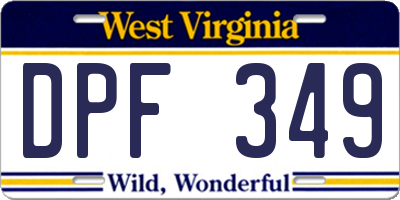 WV license plate DPF349