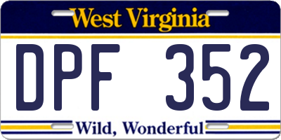 WV license plate DPF352