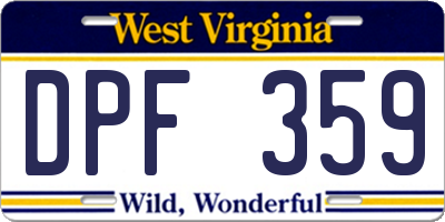 WV license plate DPF359
