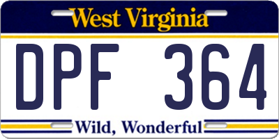 WV license plate DPF364