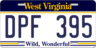 WV license plate DPF395