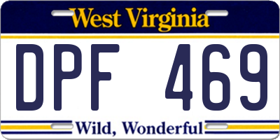 WV license plate DPF469