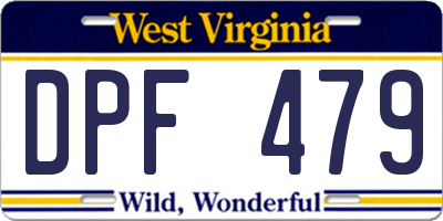 WV license plate DPF479