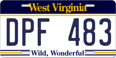WV license plate DPF483