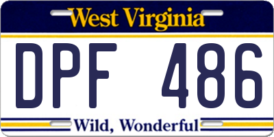 WV license plate DPF486