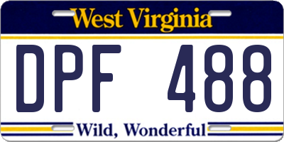 WV license plate DPF488