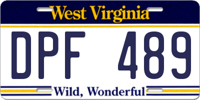 WV license plate DPF489