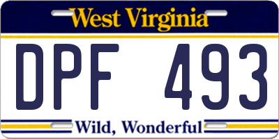 WV license plate DPF493
