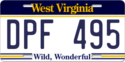 WV license plate DPF495