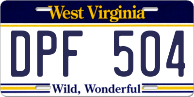 WV license plate DPF504