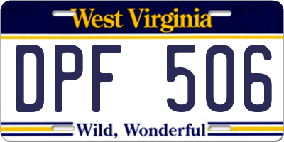 WV license plate DPF506