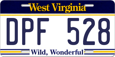 WV license plate DPF528