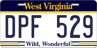 WV license plate DPF529