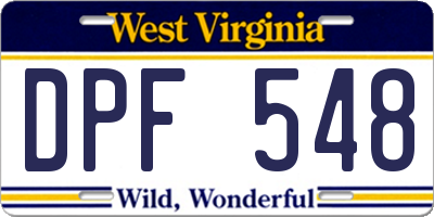 WV license plate DPF548